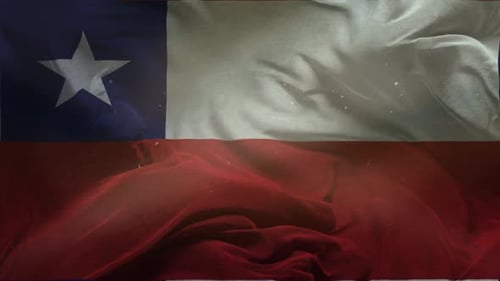 Realistic Waving Flag of Chile Animation Background