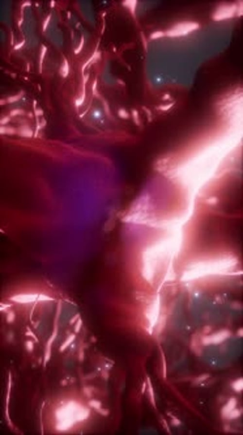 Journey Through a Neuron Cell Network Inside the Brain