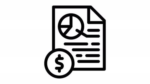 Flat Design Financial Report Icon Animation