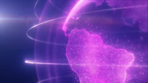 A digital representation of purple Earth planet