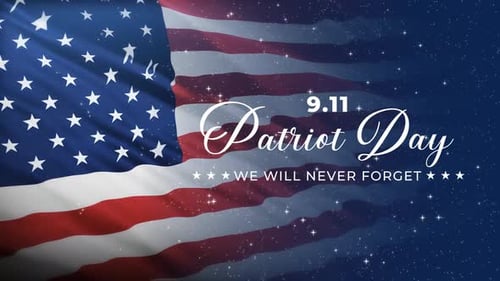 Patriot Day 9/11 Commemoration with American Flag and Sparkle Reveal