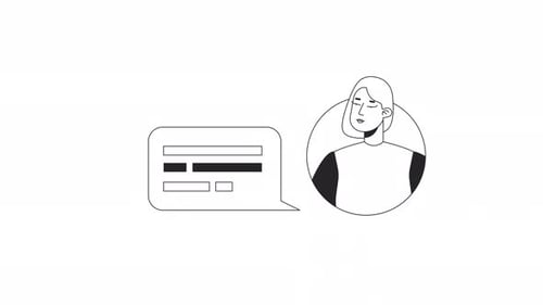 User with Chat Bubble Bw Animation