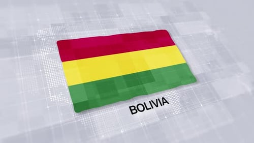 Présentation du drapeau de la Bolivie affichée sur fond blanc propre et moderne