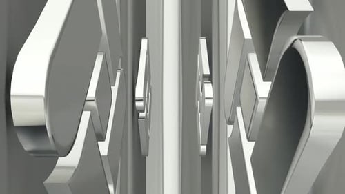 Sleek Chrome Metallic Panel Reveal Transition