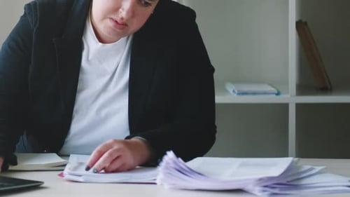 Work Stress Deadline Frustration Woman Paperwork