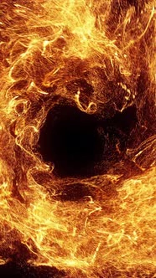 Fiery Swirling Particles Abstract Reveal Animation