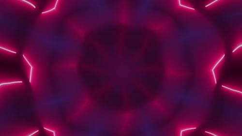 Glowing Neon Kaleidoscope Abstract Symmetrical Patterns