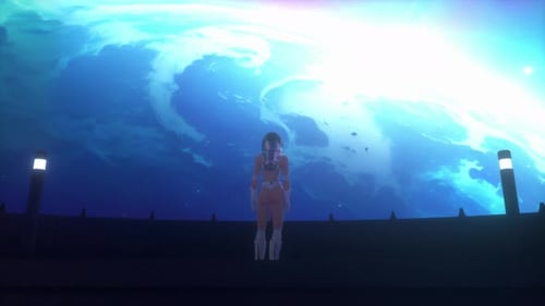 The Astronaut is Looking at the Beautiful Cosmic Sky Modern Astronaut Exploring the Galaxies