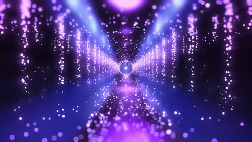 Glowing Abstract Particle Tunnel Background Loop