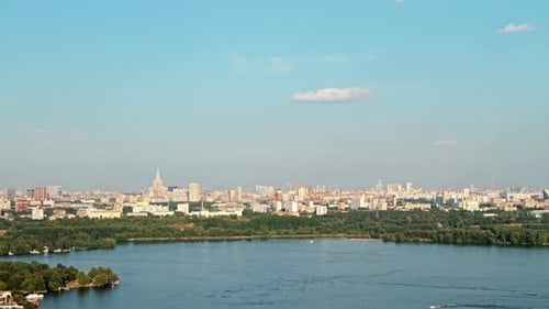 Beautiful Panorama of Moscow City, Time Lapse Architecture