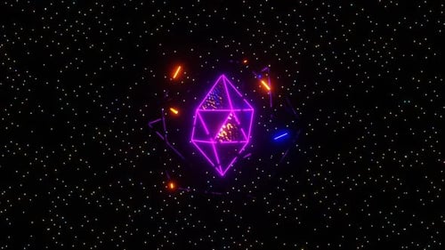 Purple and Blue and Orange Space Power Stone Sci-Fi Background Loop Animation in 1080HD
