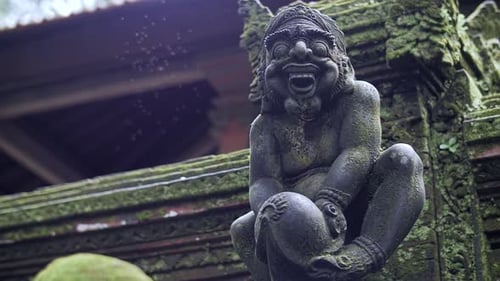 Statue of an Evil Monkey in the Forest