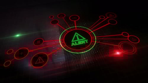 Digital Alert Network System Animation with Futuristic Icons