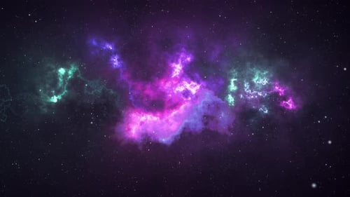 Magentafarbener und blaugrüner abstrakter Fraktaler Universum Space Looping Hintergrund