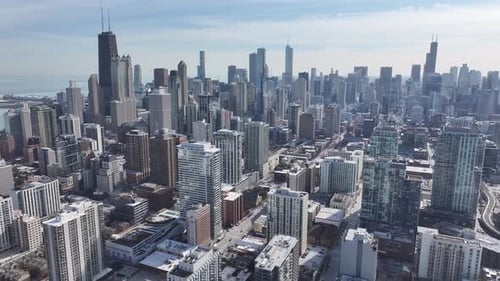 Chicago Skyline At Chicago In Illinois United States.