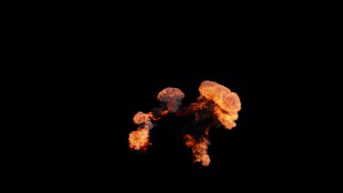 Aerial Explosion on transparent background