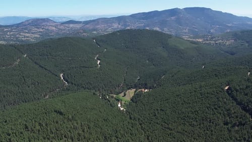 Forest Green Hills And Mountains With Aerial Shot