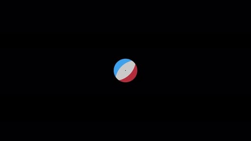 Geneva Collection: Expansion of a circular ring with red and blue elements from center on a dark bac