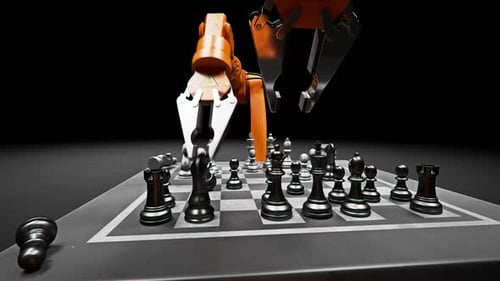 Robotic Arms Play Strategic Chess Game