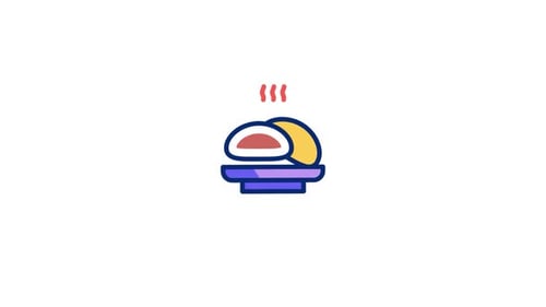 Flat Design Steaming Hot Food Icon Animation