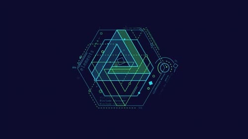 Animação em loop de um triângulo em um elemento HUD hexagonal