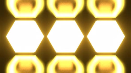 Hellgelber, abwechselnd blinkender, sechseckiger Hintergrund, Vj Loop I, 4K
