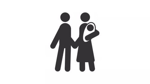 Pulsing Flat Design Family Icon