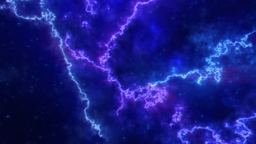 Abstrakter futuristischer Hintergrund mit blauen und violetten mehrfarbigen Energiemagielinien