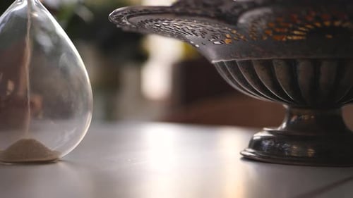 Elegant Hourglass Time Passing Sand Still Life