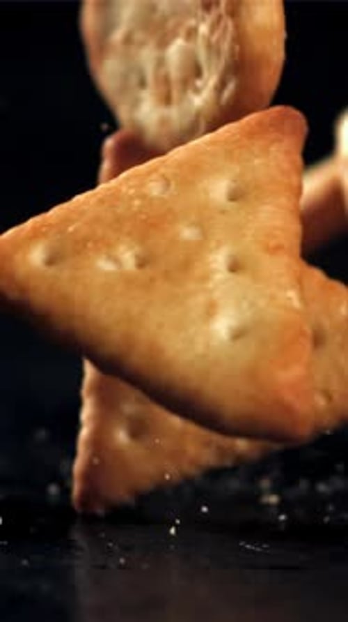 The Cookies Fall on the Table Filmed on a Highspeed Camera at 1000 Fps
