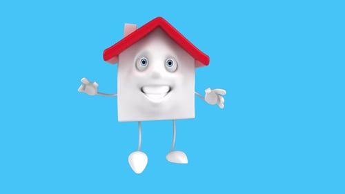 Fun 3D cartoon house dancing (with alpha channel included)