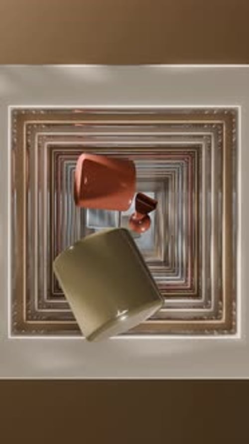 Falling Geometric Pieces Loop 3D Animation