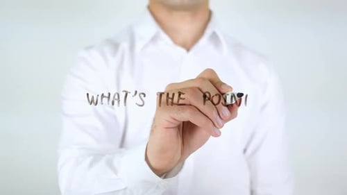 What's The Point Man Writing on Glass