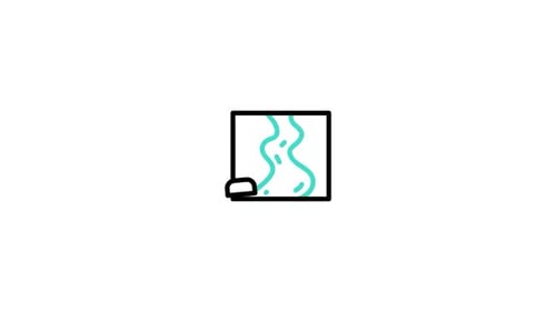Animated Whiteboard Eraser Flat Design Icon