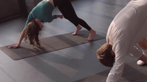 Workout Practice Yoga Asana People Exercise Studio