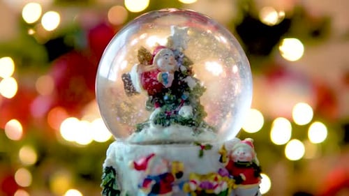 Festive Snow Globe with Snowman and Christmas Tree
