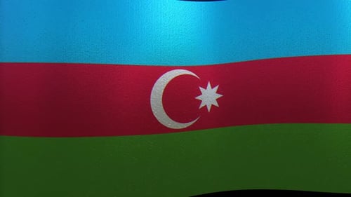 Waving Flag of Azerbaijan Loopable Realistic Motion