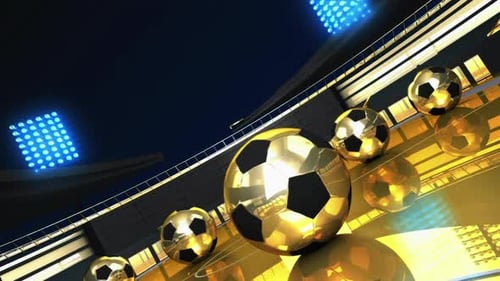Golden Soccer Ball Broadcast Transition | Sports TV Package | 4K
