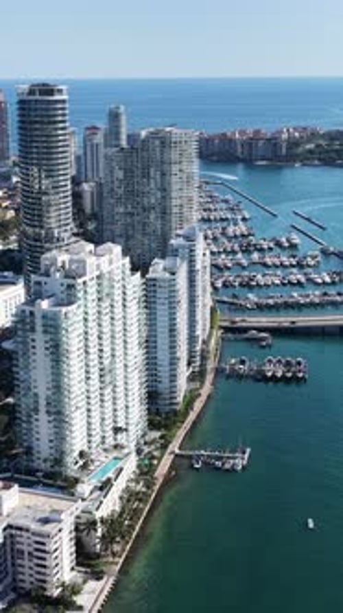 Miami Beach Skyline At Miami Beach In Florida United States.