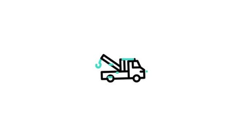 Animated Line Draw Tow Truck Icon Reveal