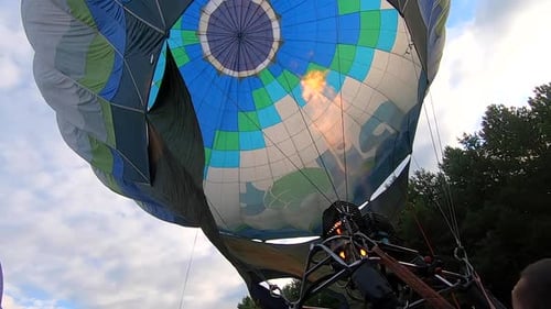 Flames Heating Up a Hot Air Balloon