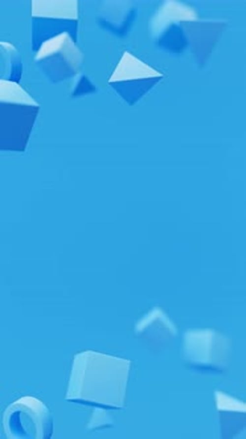 Abstract 3d Blue Geometric Shapes Rotating Animation Loop Modern Minimalistic Background 3d Render