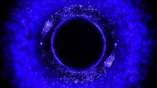 Partikel mit blauen Ringen