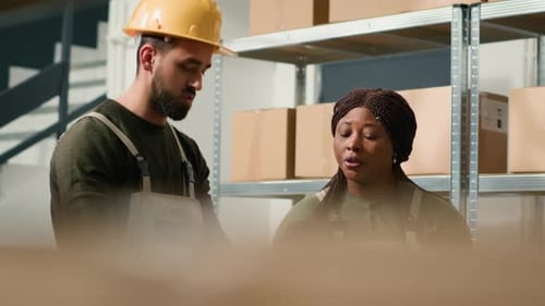Warehouse Colleagues Managing Inventory