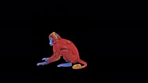 Stylized 3D Animated Monkey Crawling Motion Loop