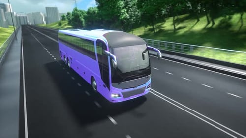 Purple bus