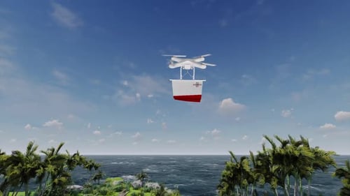 Quadcopter Drone Carrying Malta Flag