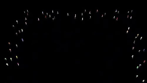 Animated Diverse People Forming an Arc Frame