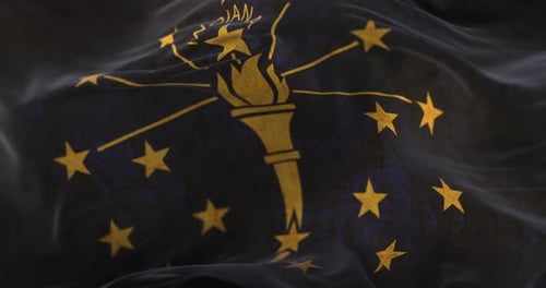 Waving Indiana State Flag Animation