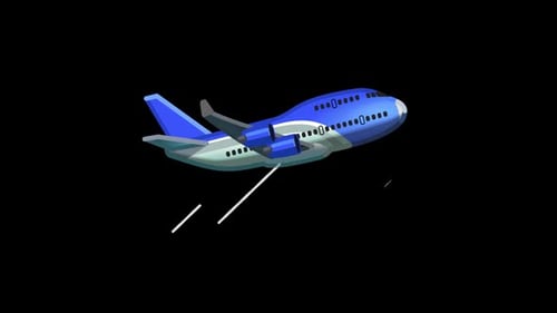 2D Cartoon Airplane Flying and Landing Animation